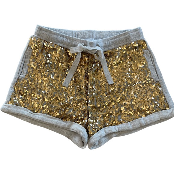 Peter Alexander girls gold sequin soft gray shorts. 12 - Picture 1 of 7